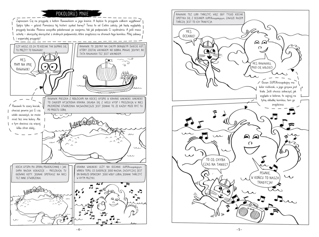 książka dla dzieci rawawik komiks aneta kmieć-wawrzyniak do kolorowania