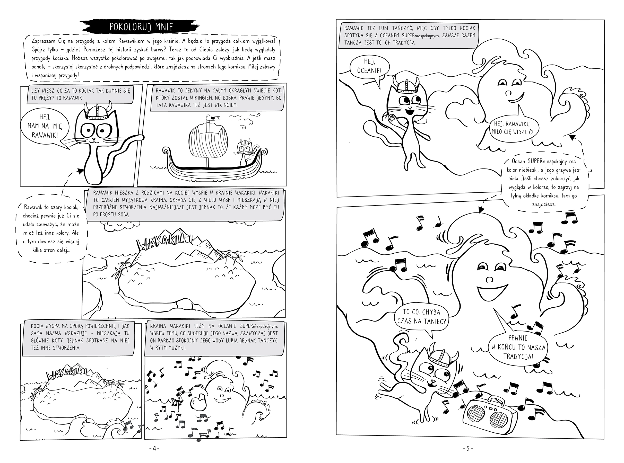 książka dla dzieci rawawik komiks aneta kmieć-wawrzyniak do kolorowania